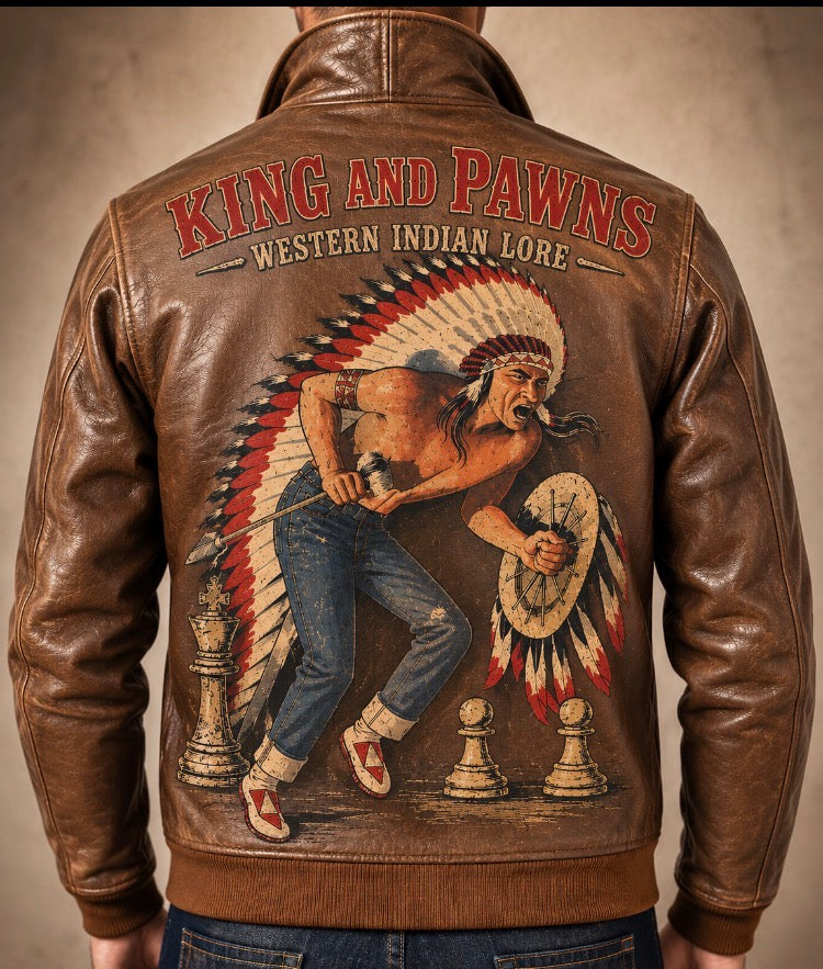 Leather vintage bomber