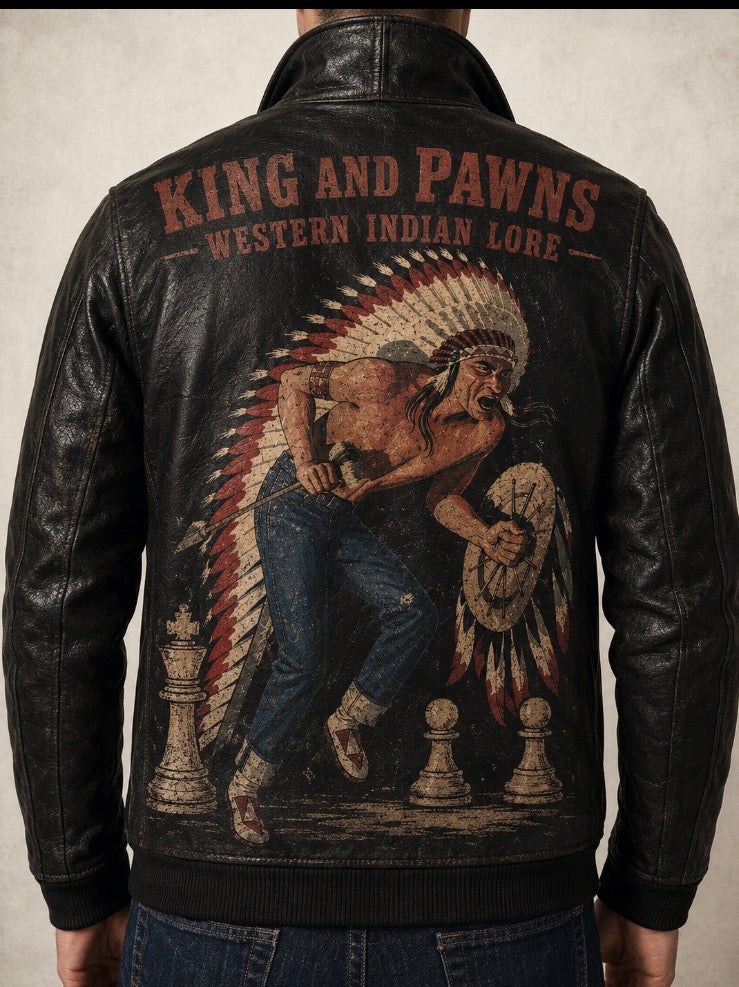Leather vintage bomber