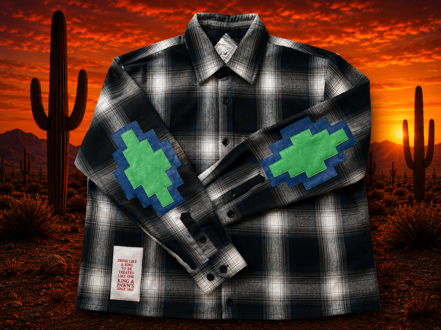 Flannel Italian pebble grain leather elbow patches/Selling off white before Virgil collab