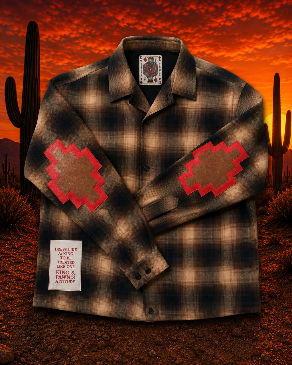 Flannel Italian pebble leather grain elbow patches/ Selling off white before Virgil collab