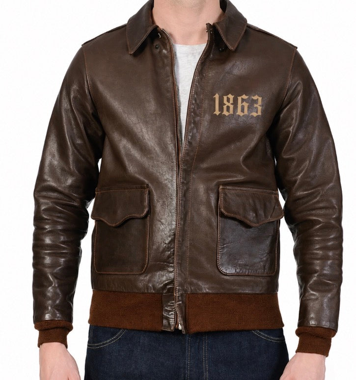 Leather vintage bomber