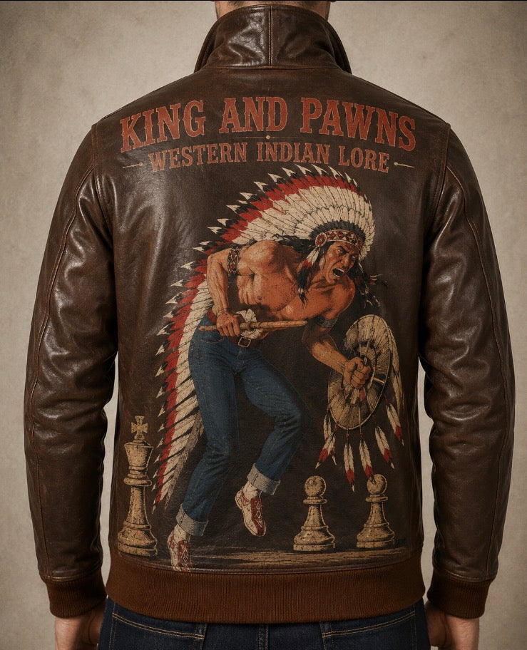 Leather vintage bomber